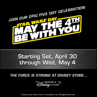 Celebrate May the 4th all weekend long at Disney Store!