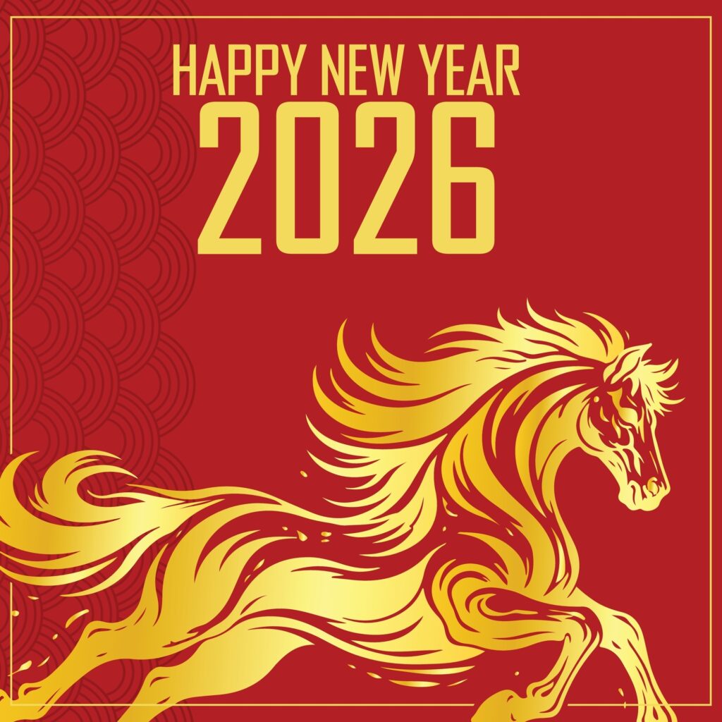 Elegant,Golden,Horse,For,Happy,New,Year,2026,Celebration